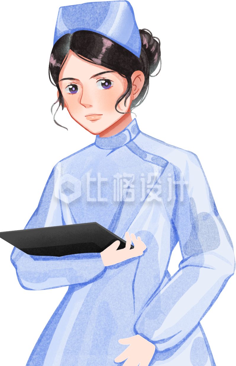 护士美少女手绘人物