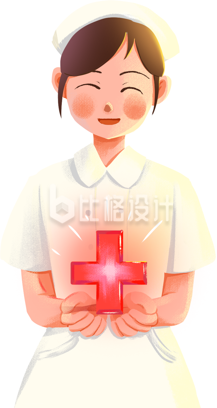 护士美少女手绘插画