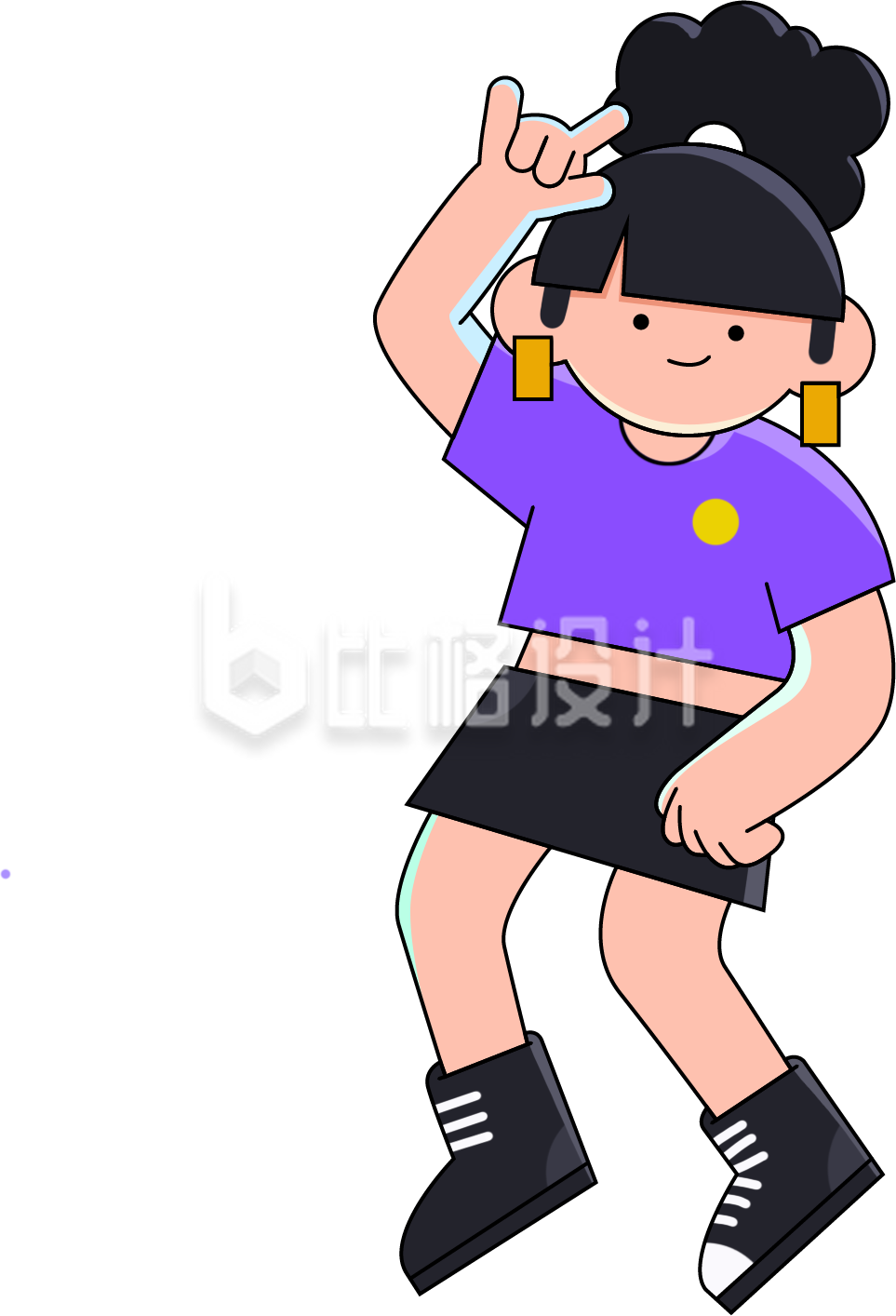 可爱小女孩手绘插画