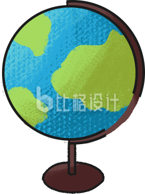 地球仪手绘插画