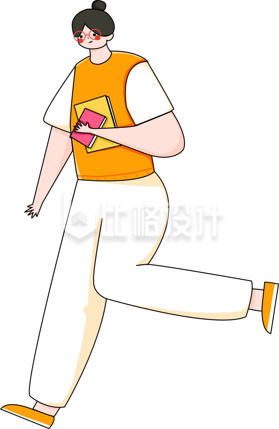 可爱手绘小女孩趣味