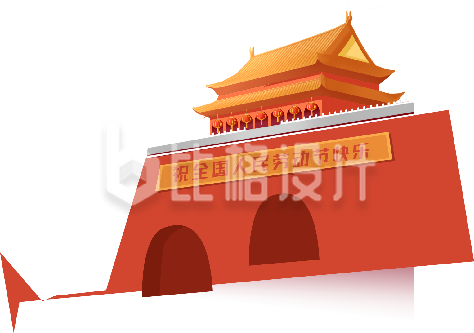 天安门手绘建筑