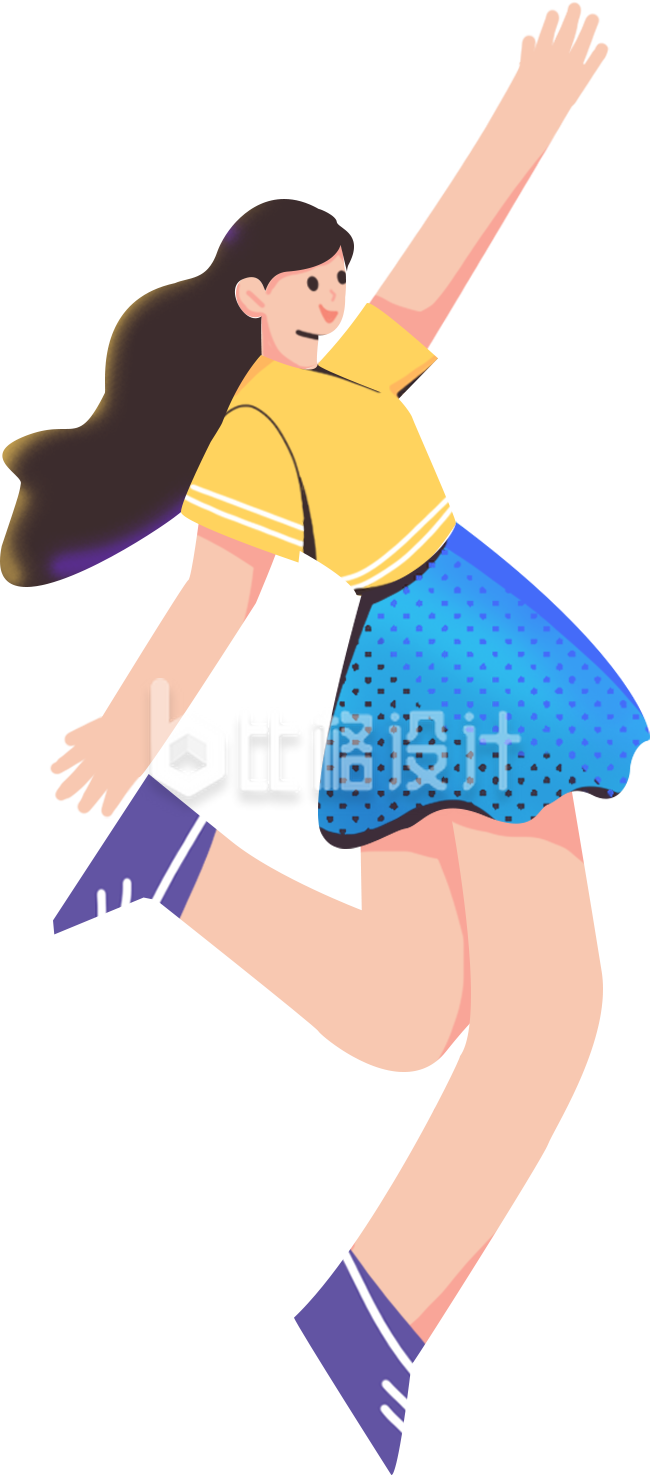运动美少女手绘插画