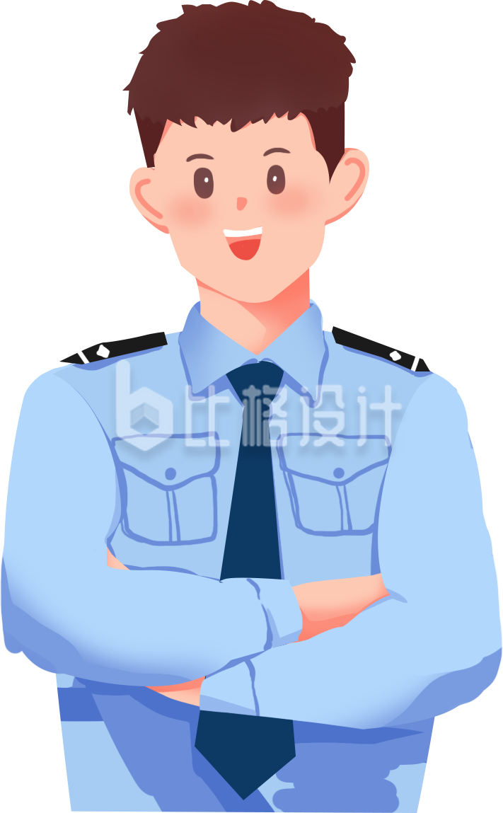 警察手绘人物插画