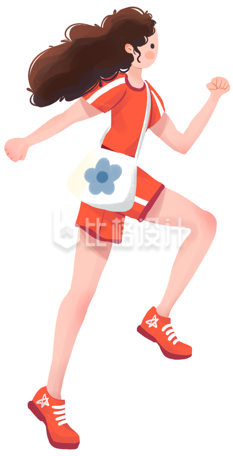 跑步的美少女可爱