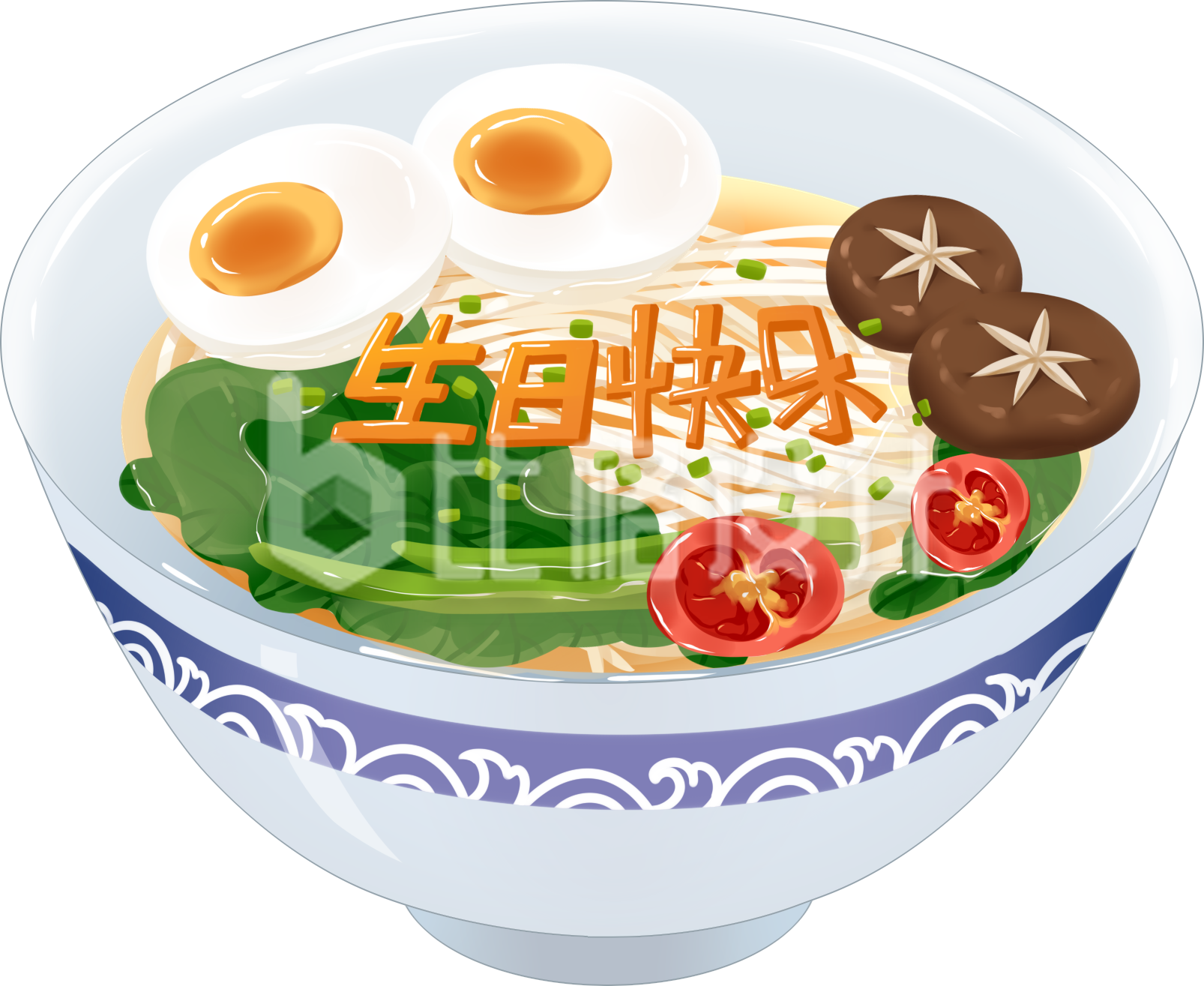 美味长寿面插图 祝您生日快乐