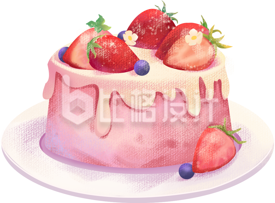美味草莓蛋糕插画 优质糕点宣传物料图 美味草莓蛋糕插画 优质糕点宣传物料图