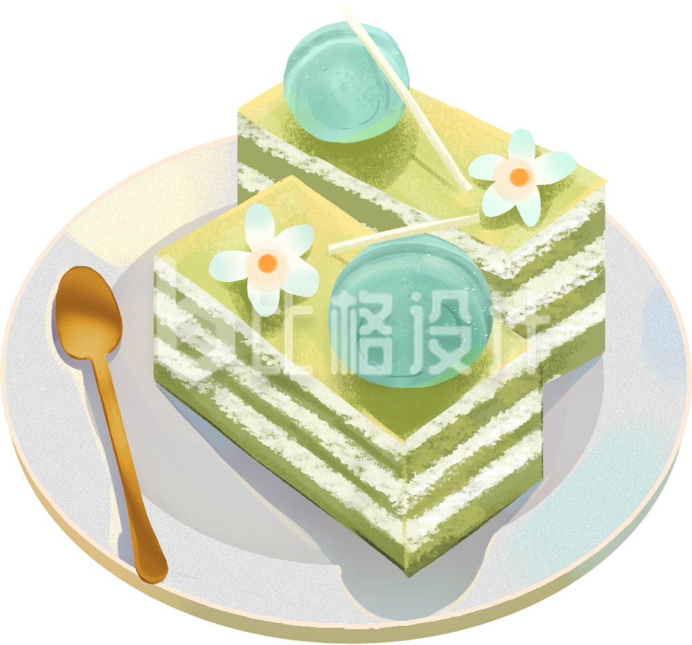 蛋糕手绘插画