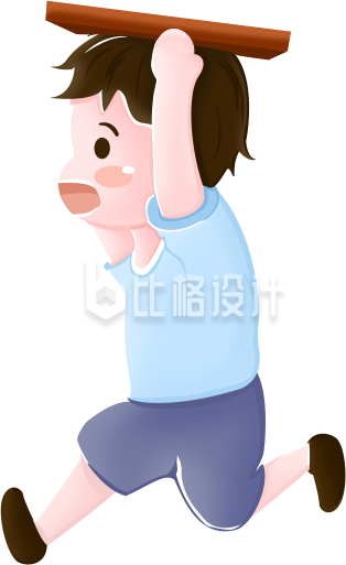 奔跑手绘小男孩插画
