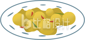 美食手绘插画