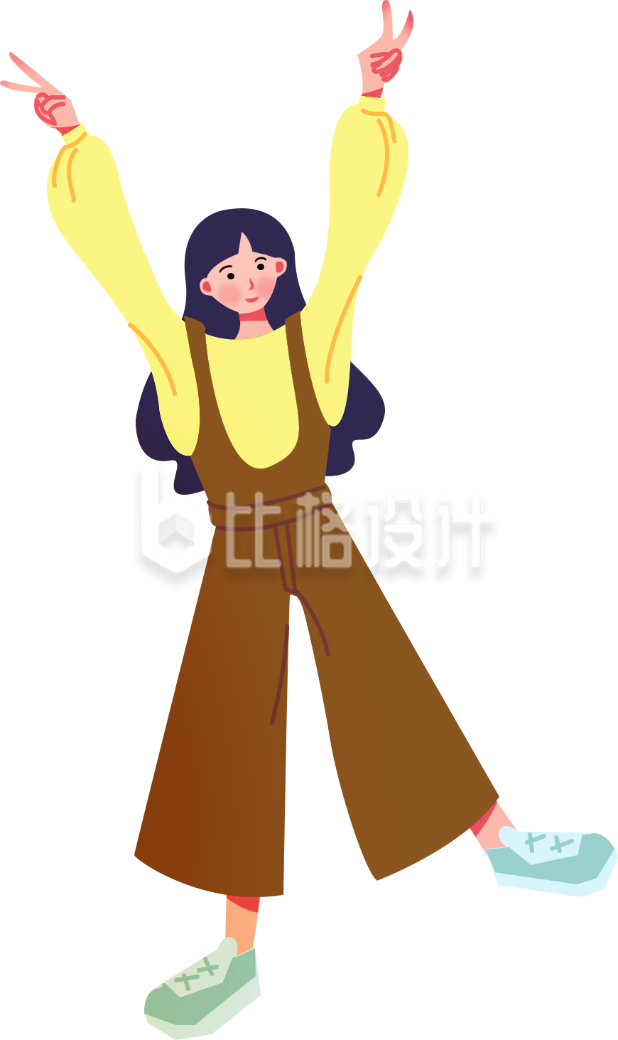 可爱美少女趣味插画