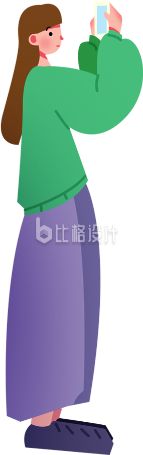可爱美少女趣味插画