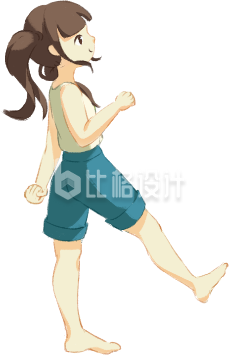 可爱小女孩手绘趣味