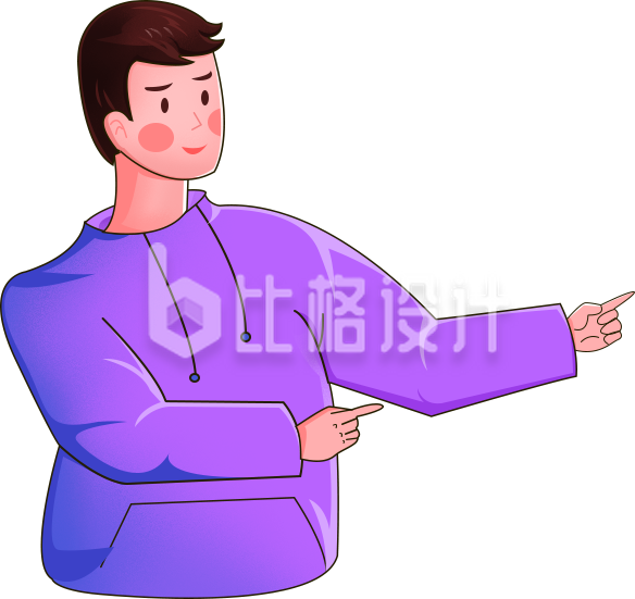 可爱小男孩手绘插画