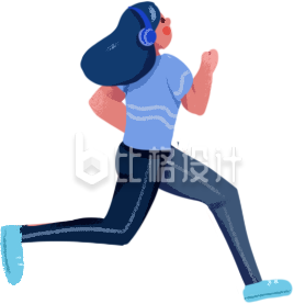 跑步运动人物手绘