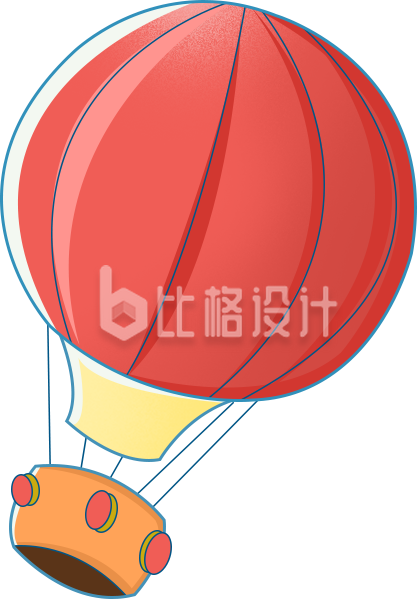 热气球手绘插画