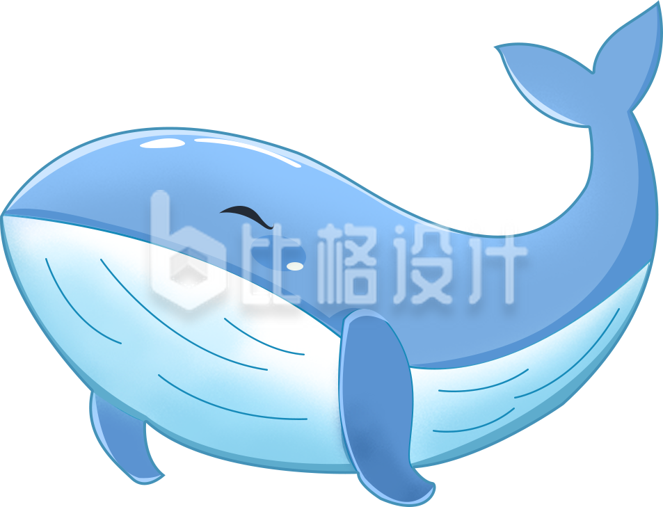 鲸鱼手绘插画趣味