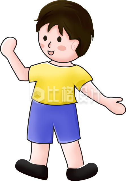卡通小男孩手绘插画