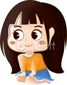 可爱小女孩手绘插画
