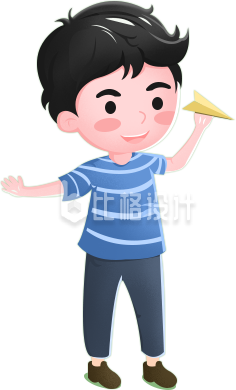 可爱小男孩手绘插画