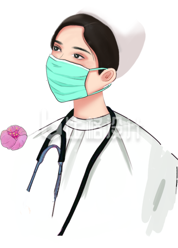 护士美少女手绘插画