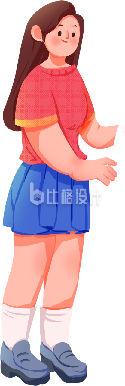 可爱美少女手绘插画