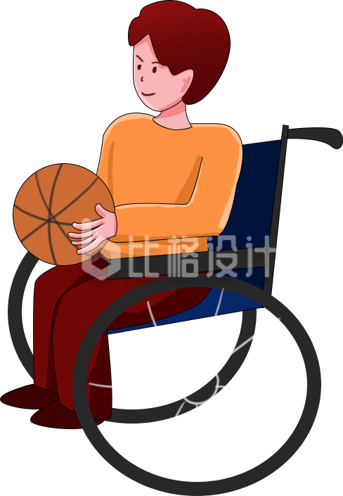 残疾人手绘插画