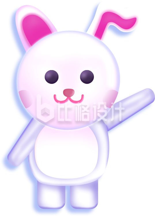 可爱趣味插画兔子