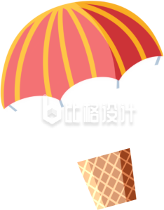 降落伞手绘插画