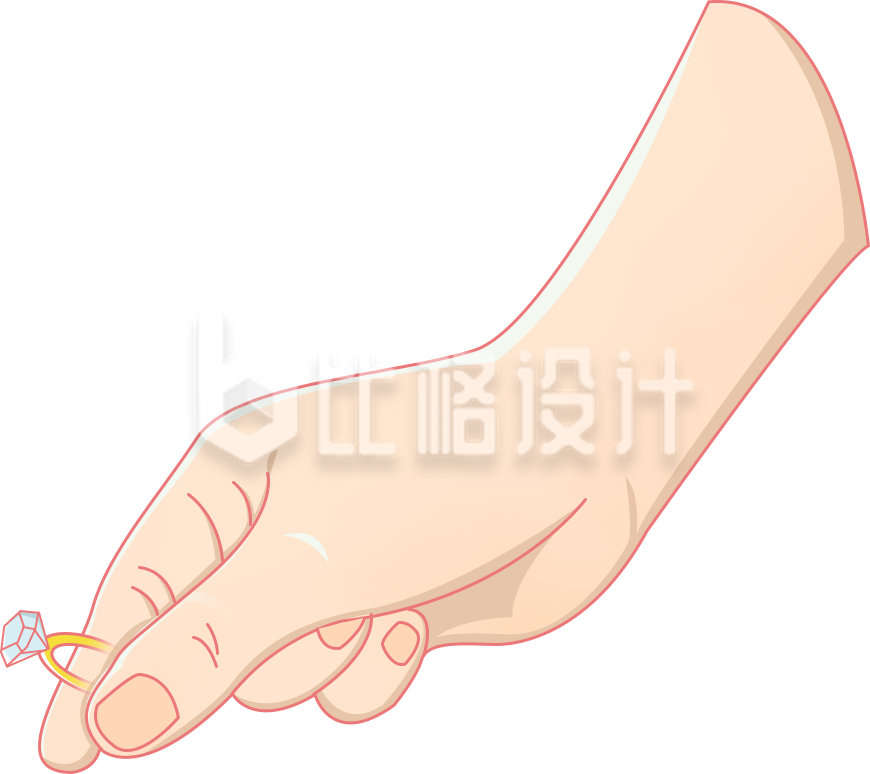 手持钻戒的手，展现珠宝魅力的宣传图
