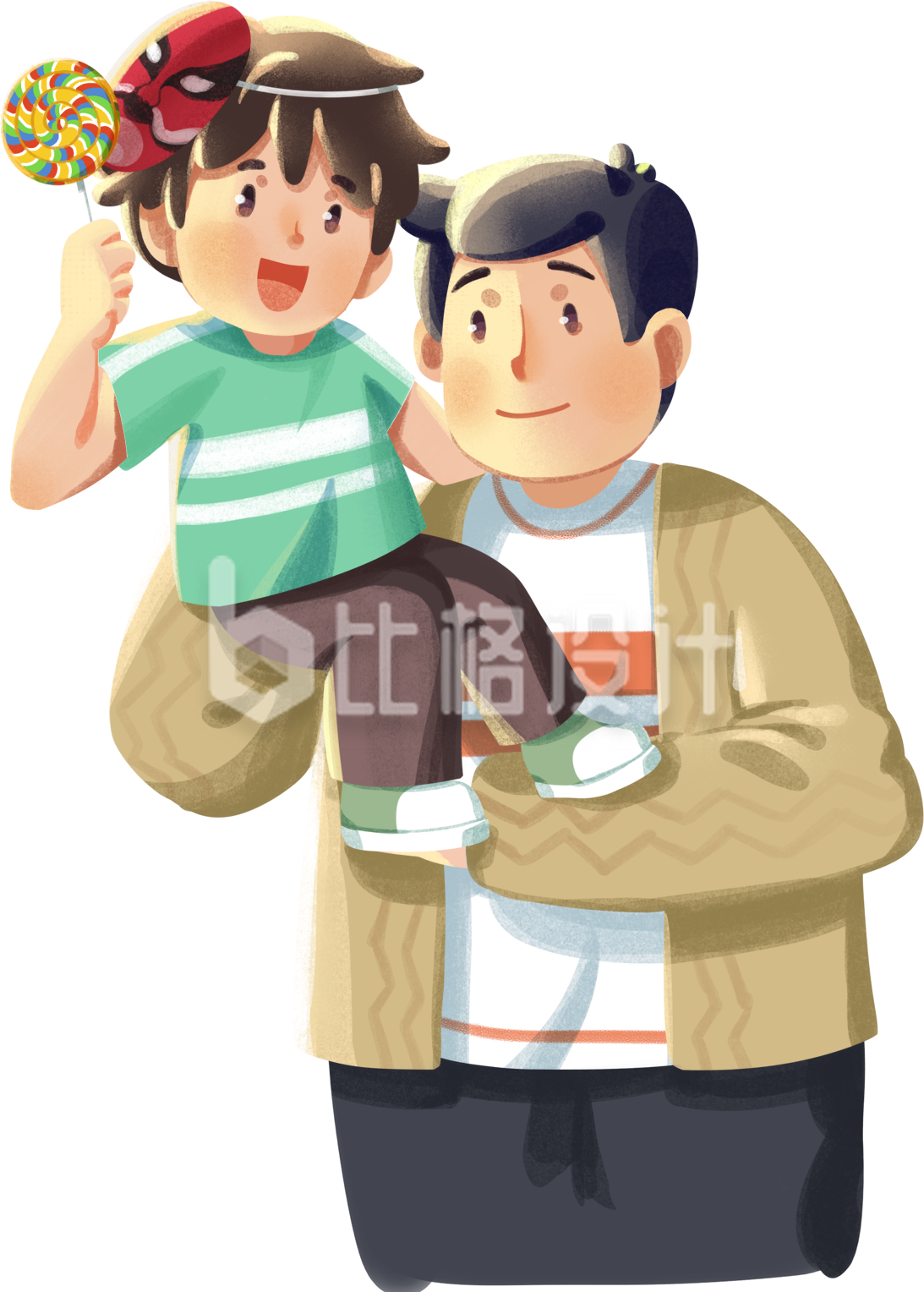 可爱小女孩与父亲