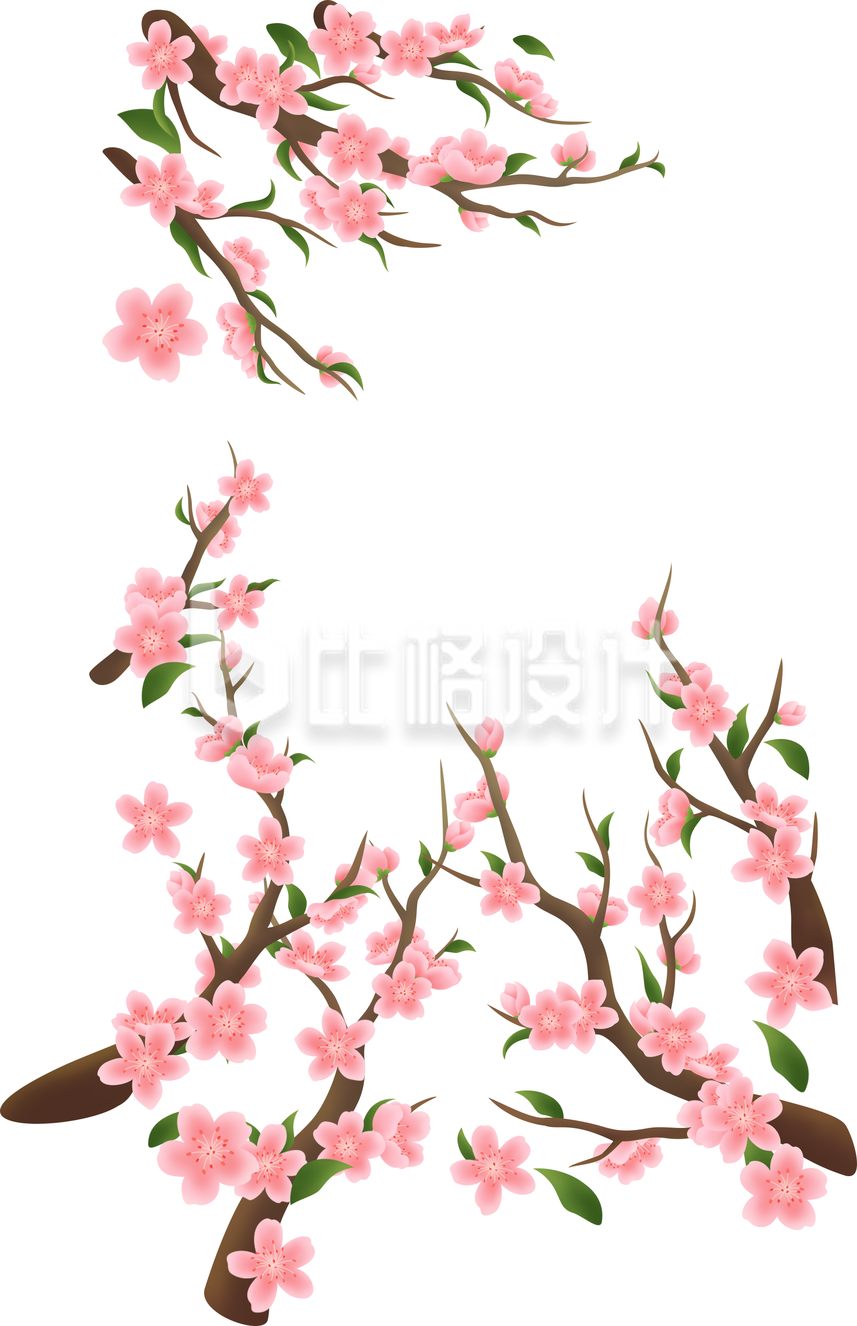 粉色樱花树枝装饰元素 唯美清新设计素材 粉色樱花树枝装饰元素 唯美清新设计素材