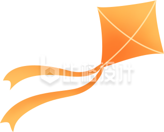 橙色风筝图案 趣味装饰素材助力SEO