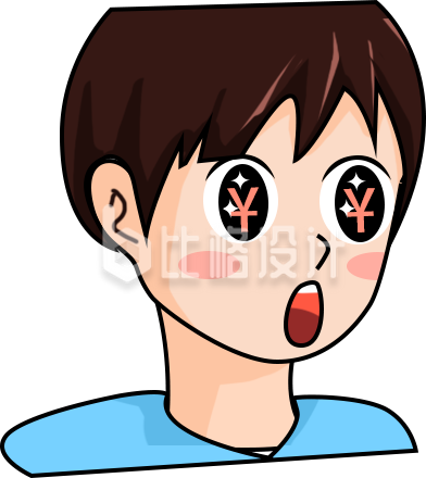 吃惊小男孩手绘