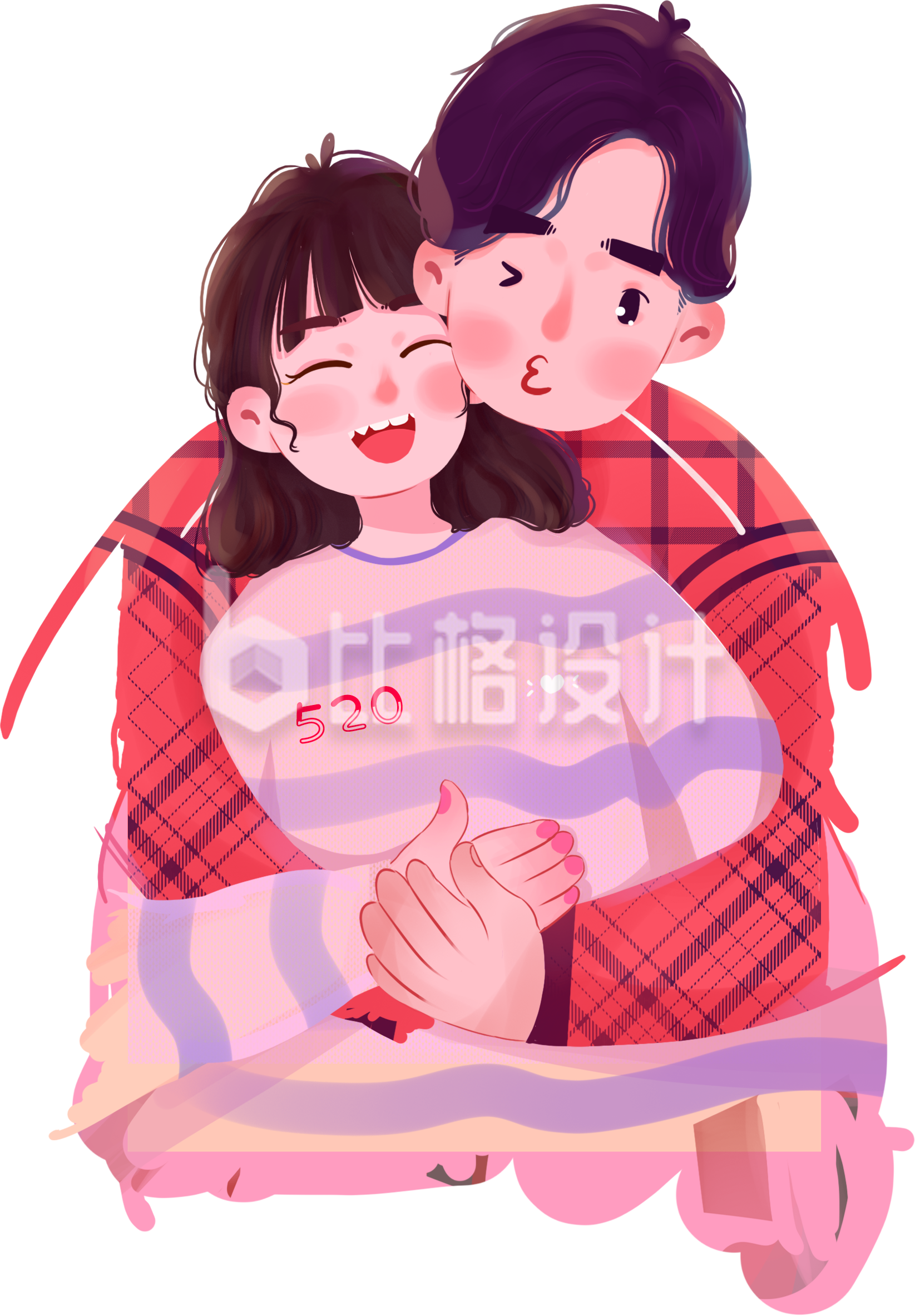 情侣浪漫爱情情人节手绘