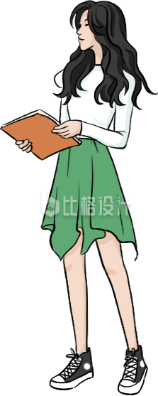 手持书本的女孩形象 校园风宣传插画