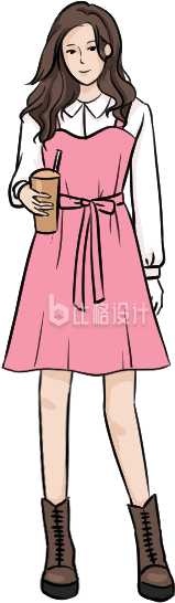 粉色背带裙女孩形象 时尚服饰箱包宣传图
