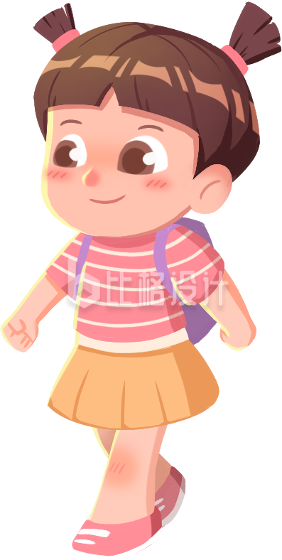 可爱手绘插画小女孩