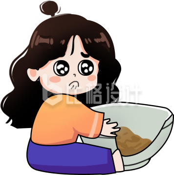 感动可爱趣味手绘人物小女孩