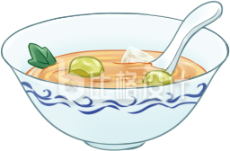 粥手绘插画食物