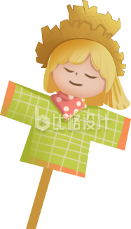 稻草人手绘插画