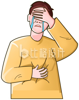 哭泣小男孩手绘