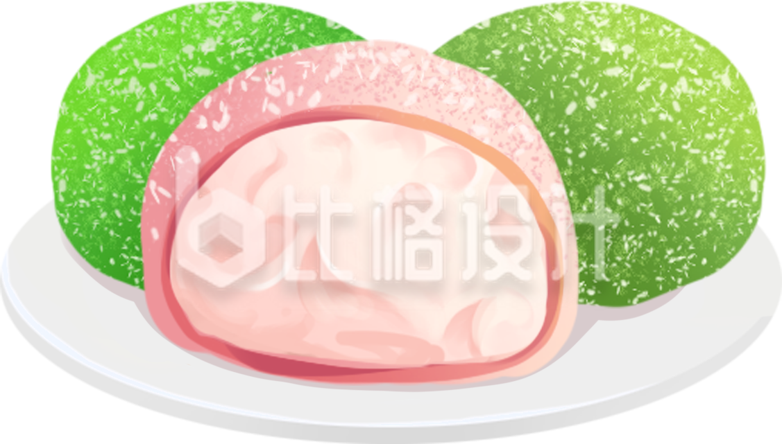 美食青团蛋糕甜品手绘新品