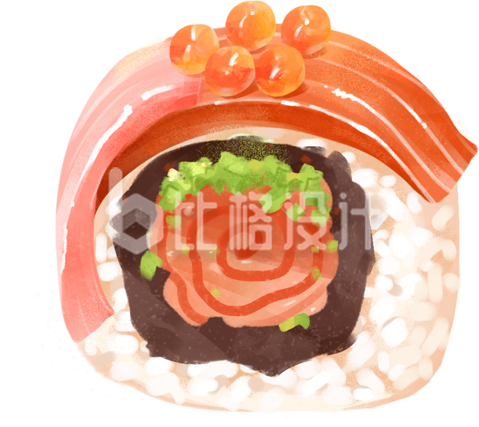 寿司食物手绘插画