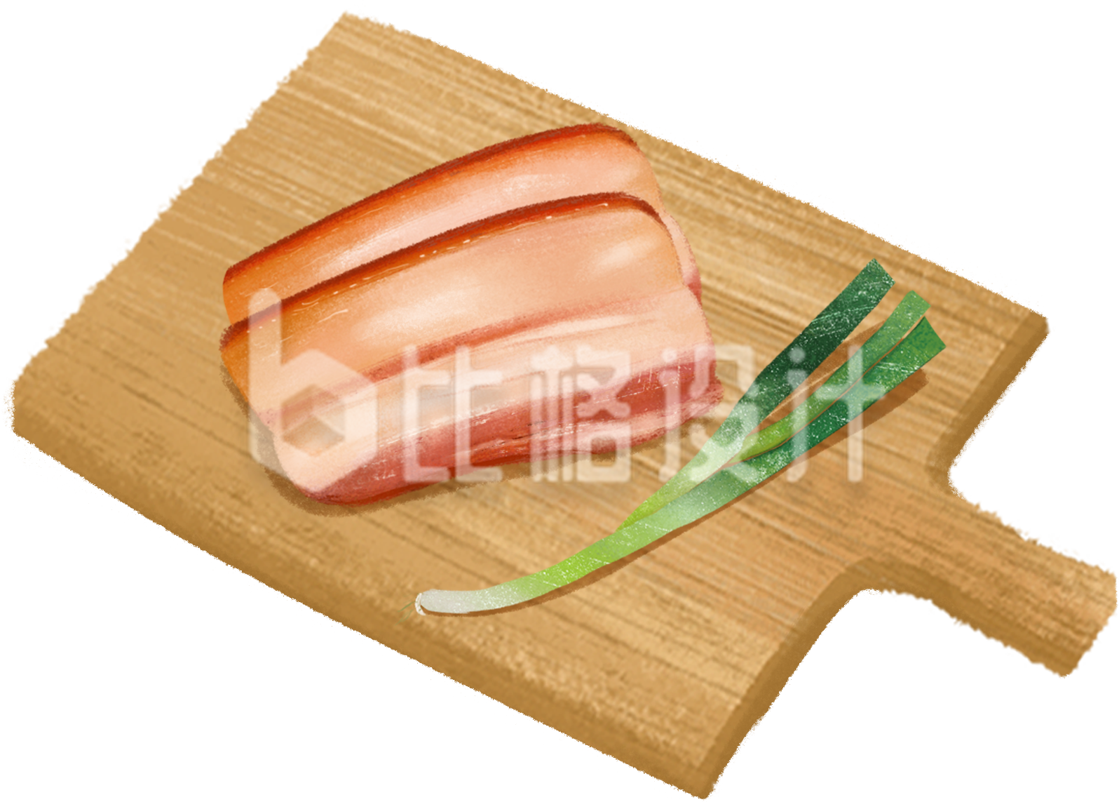 食物肉五花肉手绘美食插画