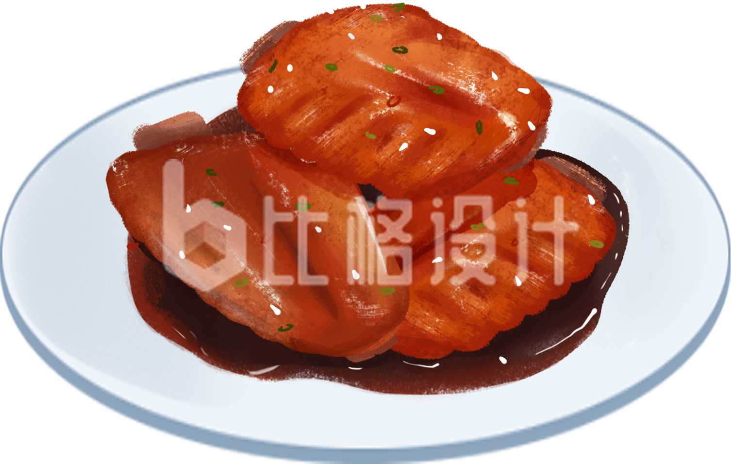 可乐鸡翅美食手绘