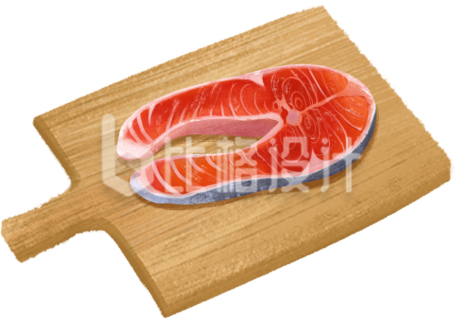 鱼排手绘插画食物