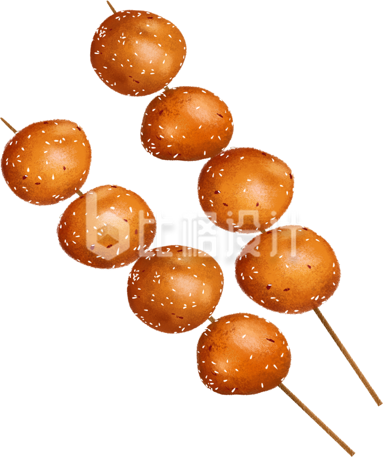 土豆烧烤手绘食物美食插画