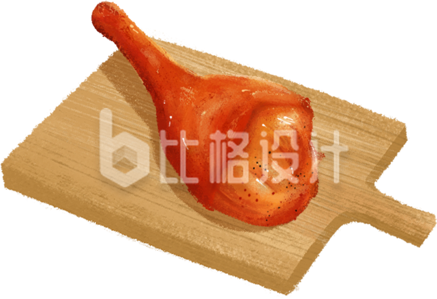 鸡肉鸡腿手绘美食插画
