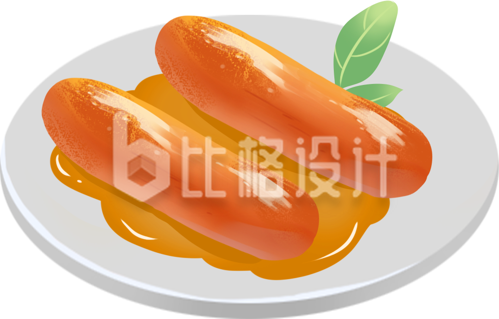 火腿肠肉肠手绘美食